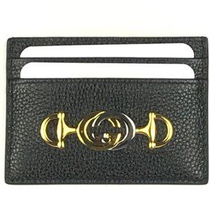 Gucci Zumi Horse-bit Card Case in Black
